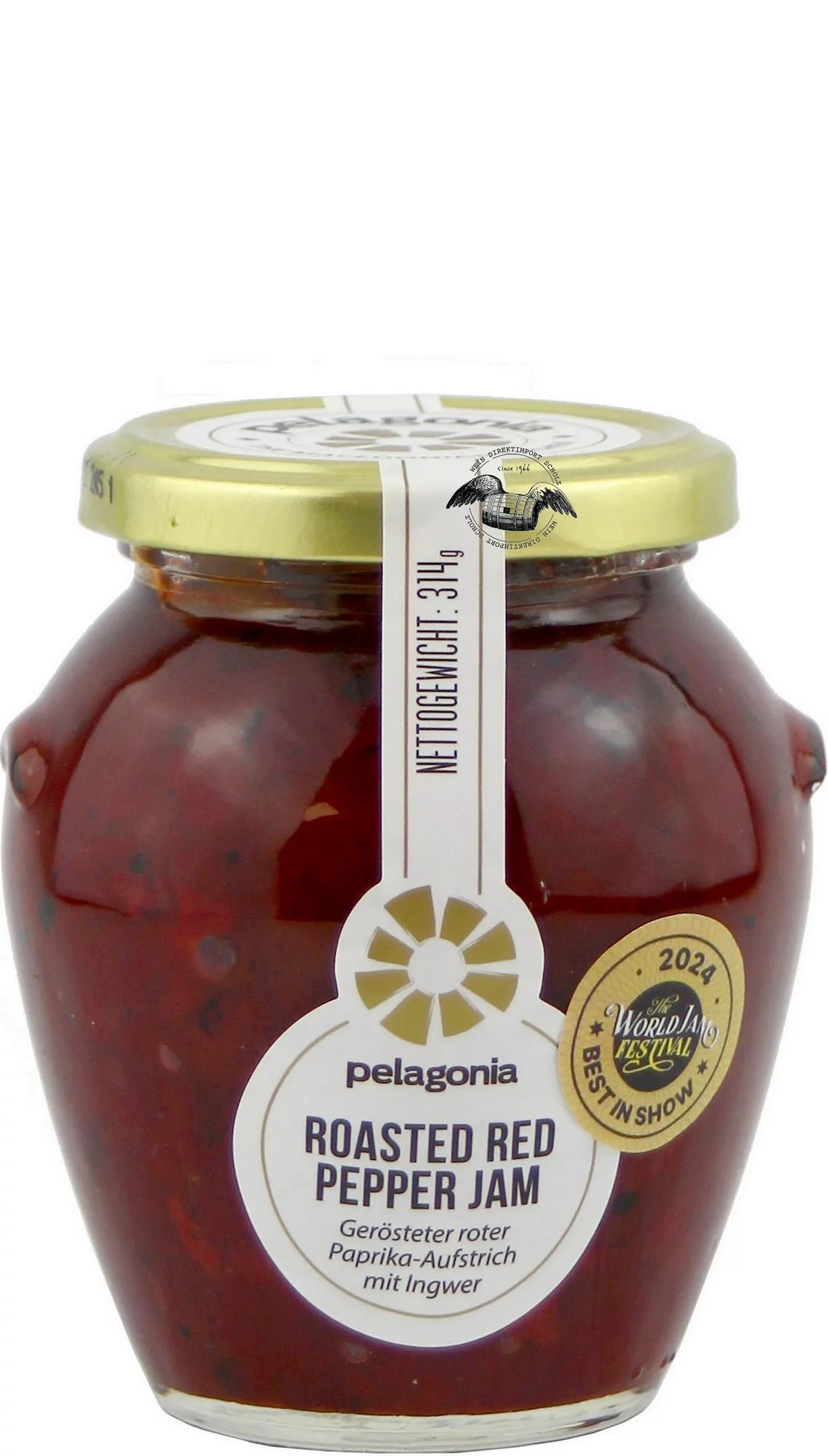 Pelagonia Roasted Red Pepper Jam 314 g in Rot Vorderansicht