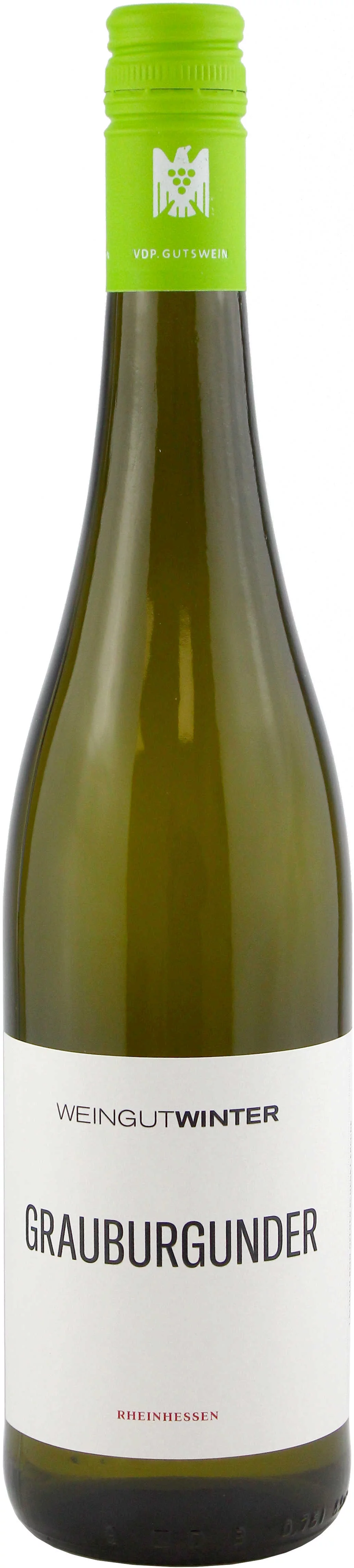 2024 Grauburgunder Weißwein von Weingut Winter in Vorderansicht