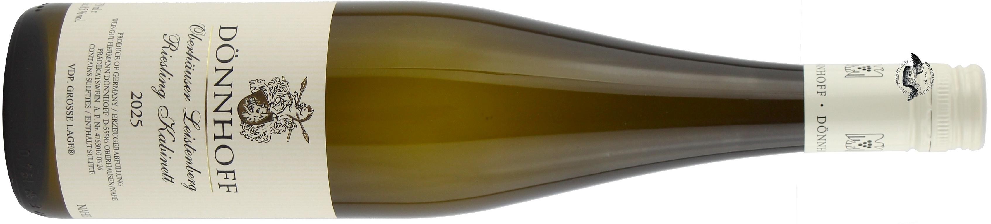 2025 Riesling Kabinett Oberhäuser Leistenberg Weißwein von Dönnhoff in Weiß - Vorderansicht