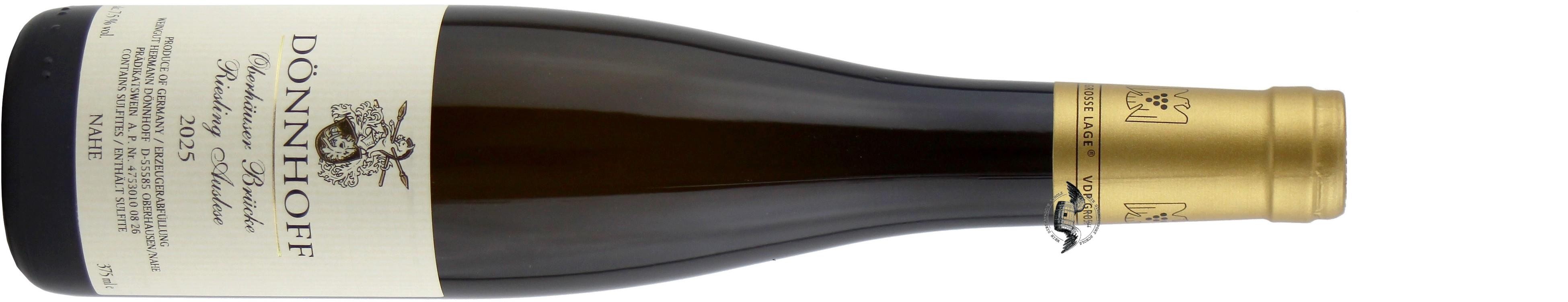 2025 Riesling Auslese Oberhäuser Brücke Goldkapsel von Dönnhoff in Gold - Vorderansicht