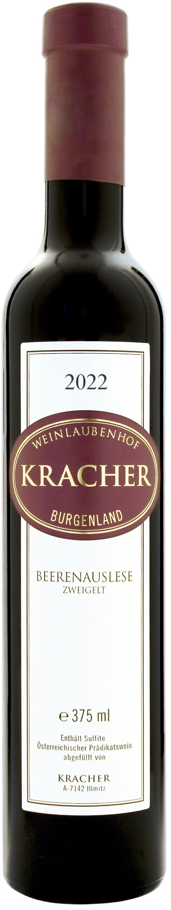 2022 Zweigelt Beerenauslese 375 ml in Schwarz - Frontansicht