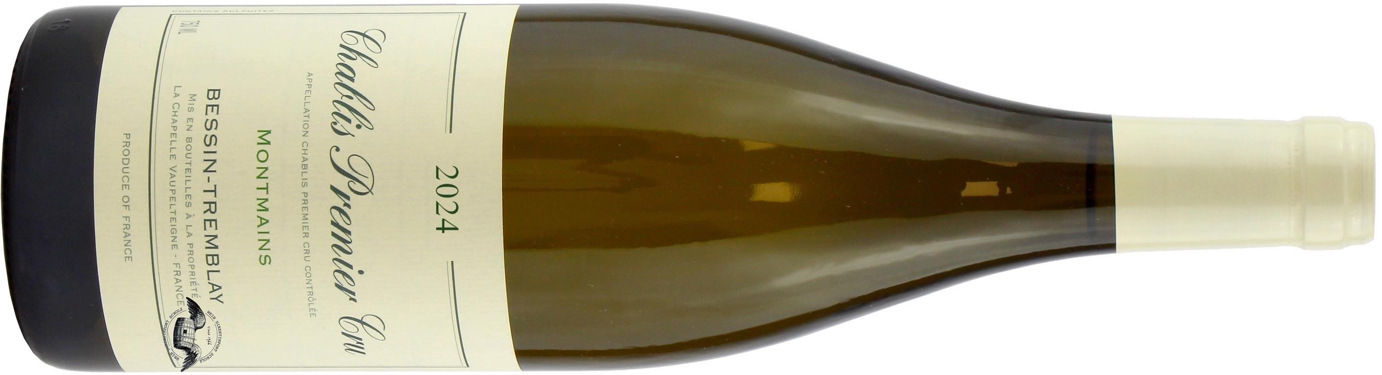 2024 Chablis 1er Cru 'Les Montmains' Bessin Tremblay Weißwein Flasche Vorderansicht