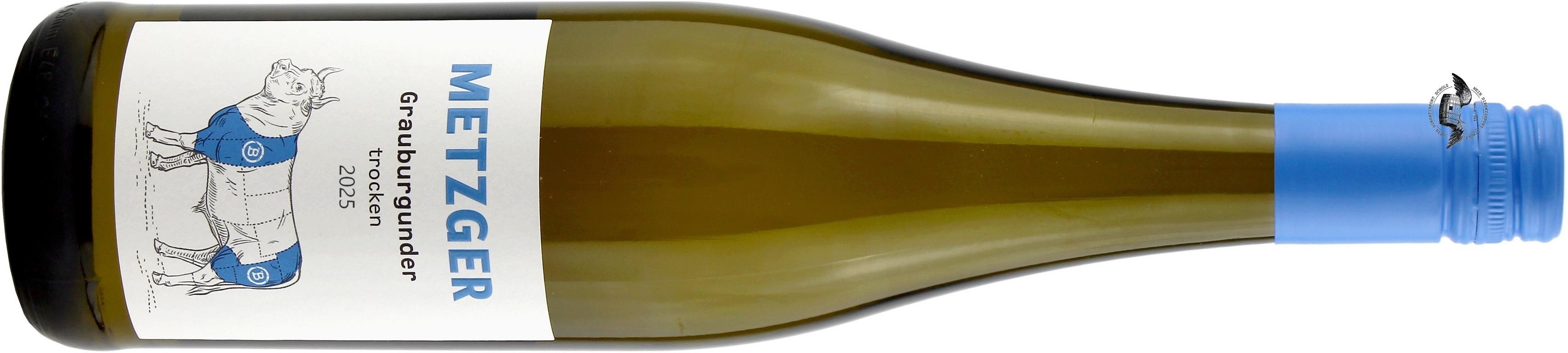 2025 Grauburgunder trocken -B- von Weingut Uli Metzger in Hellgold - Vorderansicht