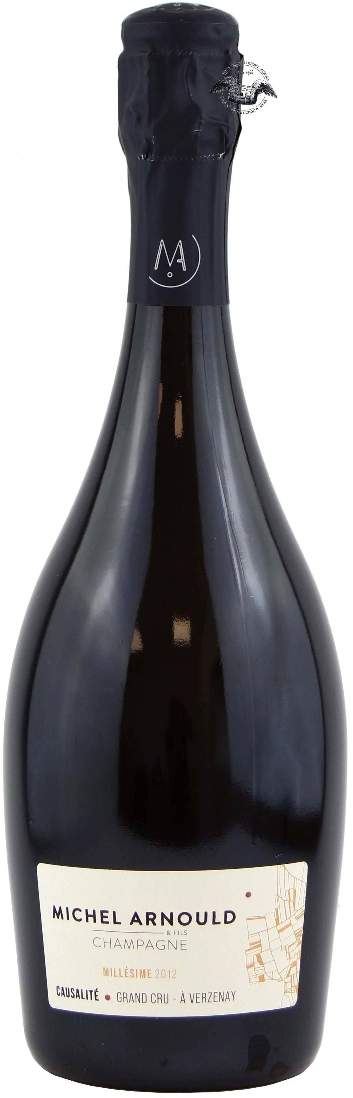 Champagne Causalité Grand Cru Extra Brut 2012 in Schwarz - Vorderansicht