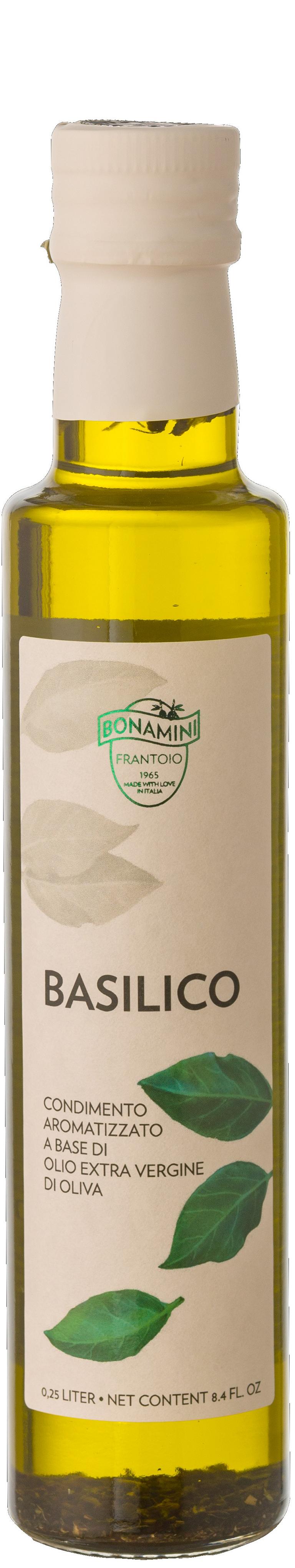 Condimento al Basilico mit Olivenöl Extra Vergine, 250 ml