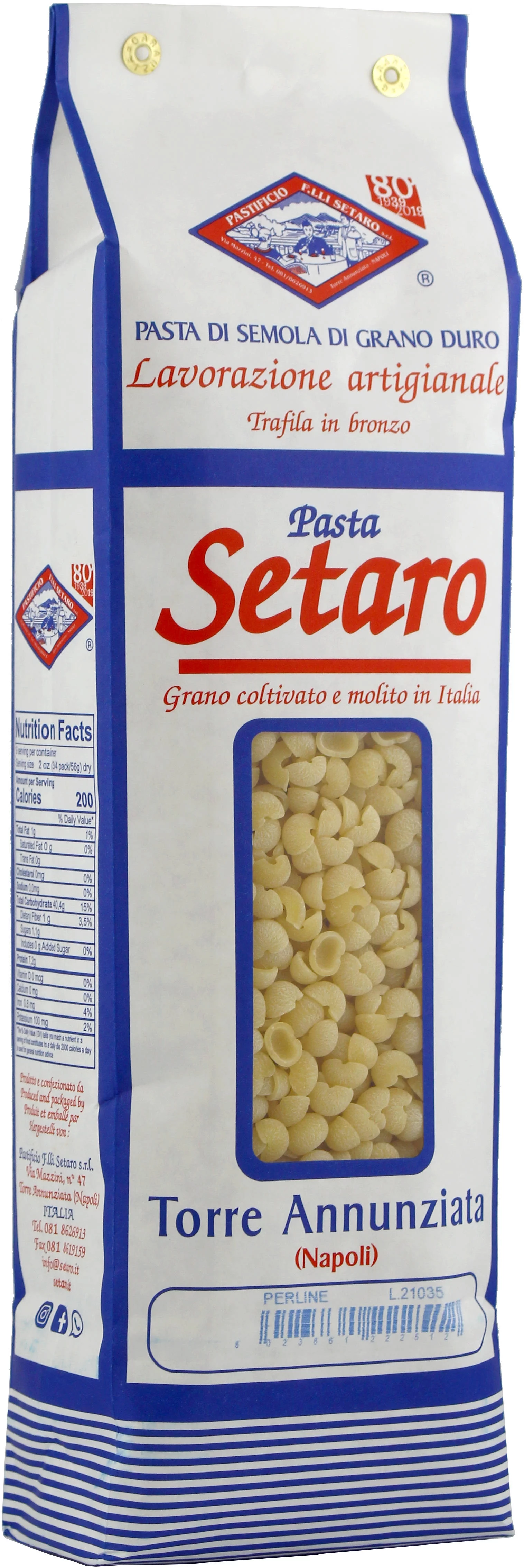Perline 1 kg von Pastificio Fratelli Setaro in Weiß - schräge Ansicht