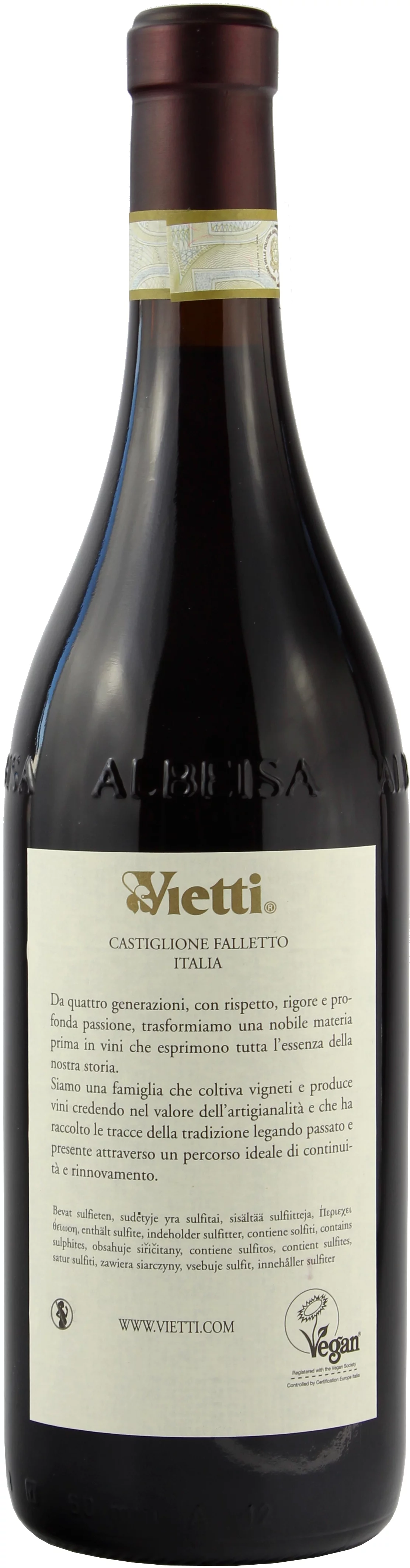 2014 Barolo Lazzarito Vietti Rotweiß - Seitenansicht