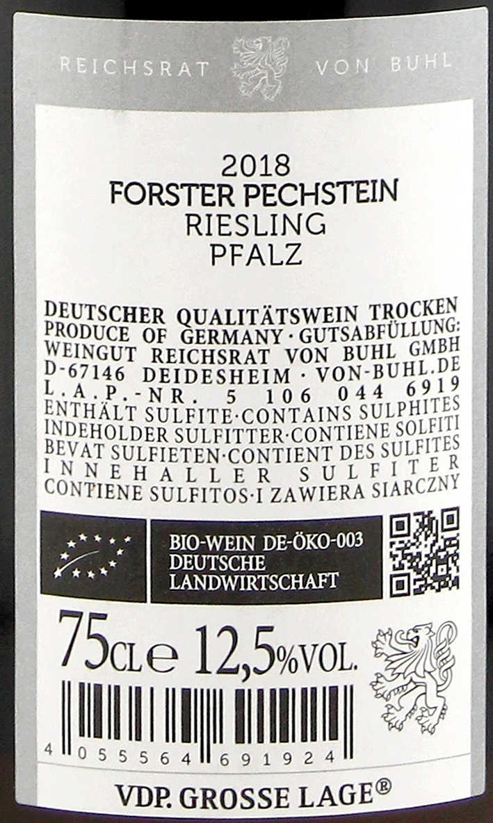 2018 Riesling Großes Gewächs (Forster) Pechstein