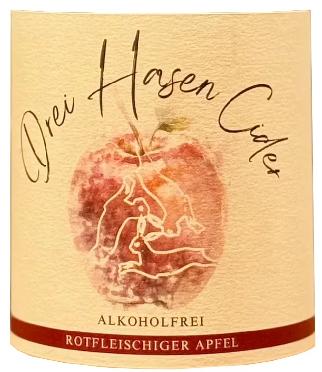 Genussgarten Drei Hasen Cider alkoholfrei Etikett Vorderansicht