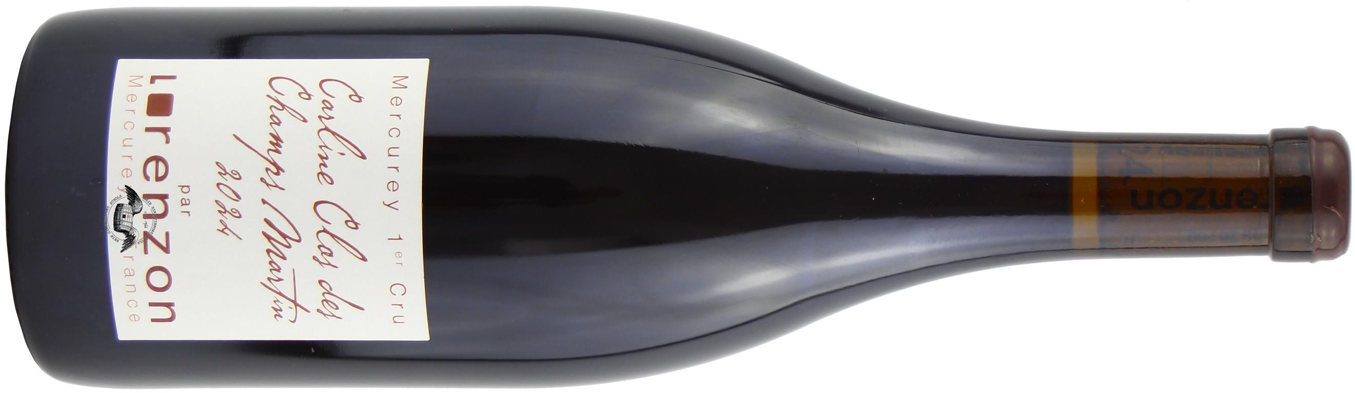 2024 Mercurey Rouge 'CARLINE' 1er Cru Clos des Champs Martin in Dunkelrot - Vorderansicht, Domaine Lorenzon, Artikelnummer 10017384