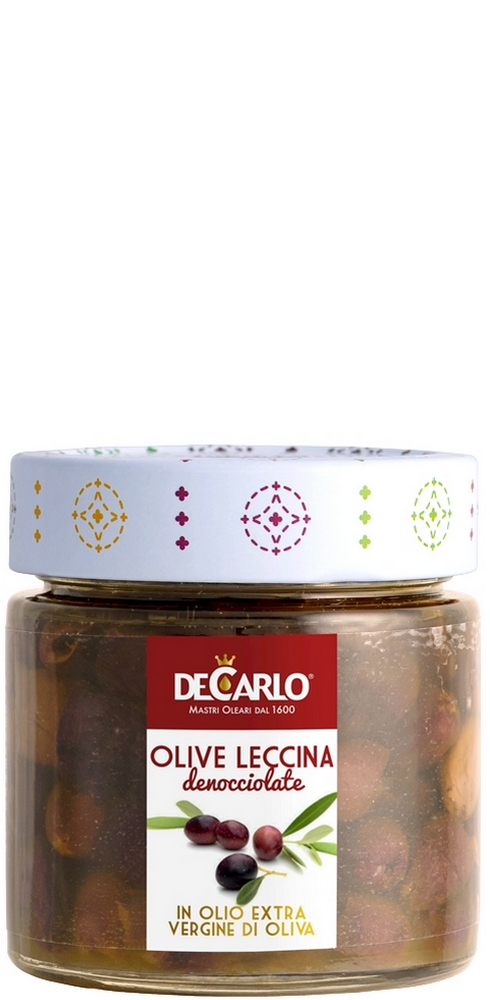 Leccinaoliven, ensteint in Olivenöl, Extra Vergine 190 g