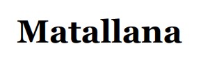 Matallana Schriftzug in Schwarz - Vorderansicht