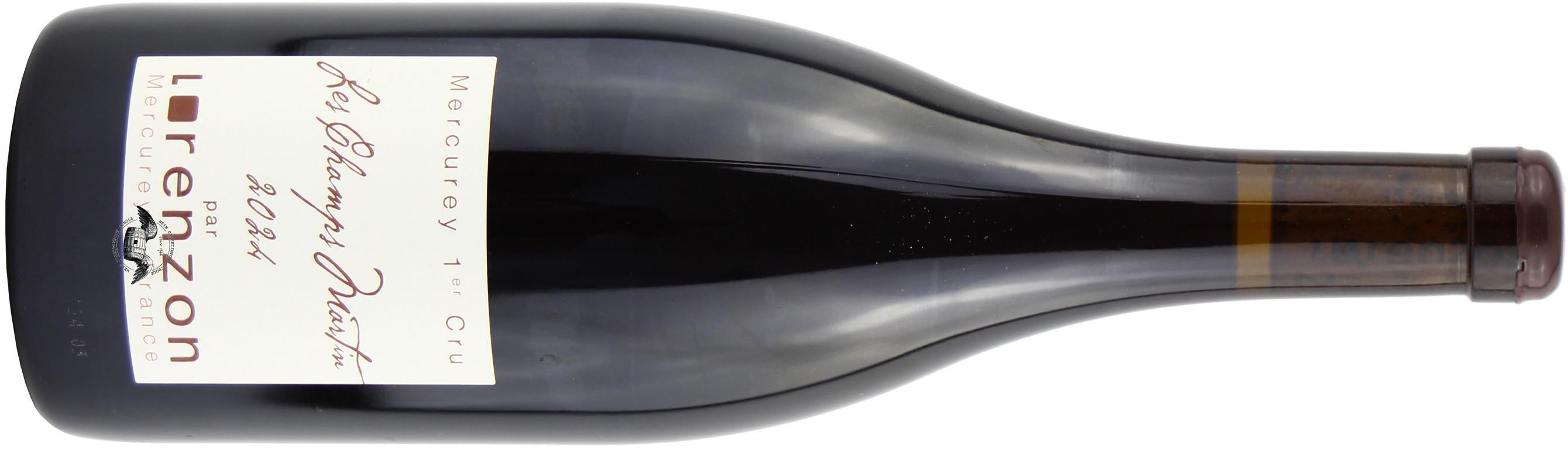 2024 Mercurey Rouge 1er Cru 'Les Champs Martin' Rotwein-Flasche von Domaine Lorenzon - Vorderansicht