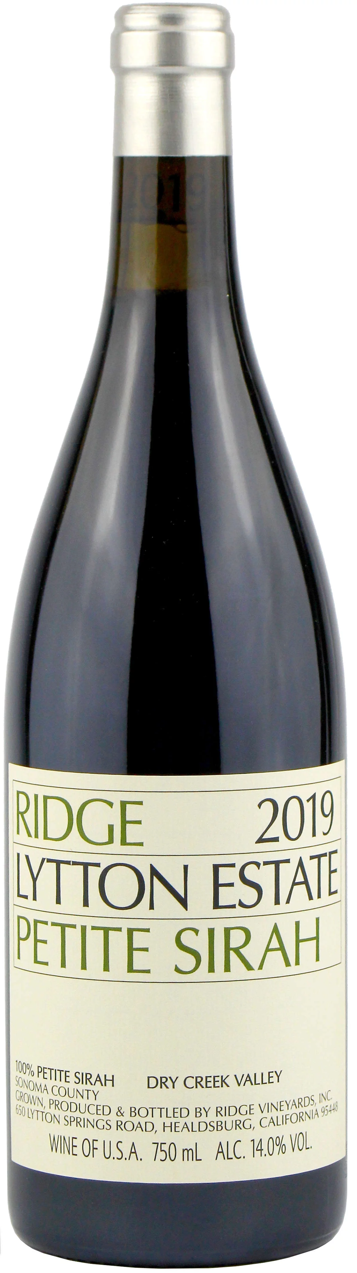 2019 Petite Syrah Lytton Estate von Ridge Vineyards in Schwarz - Vorderansicht