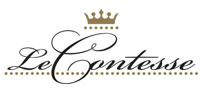 Le Contesse Logo in Schwarz und Gold - Vorderansicht