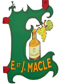 E et J. Macle Flaschenschild in Grün - Vorderansicht