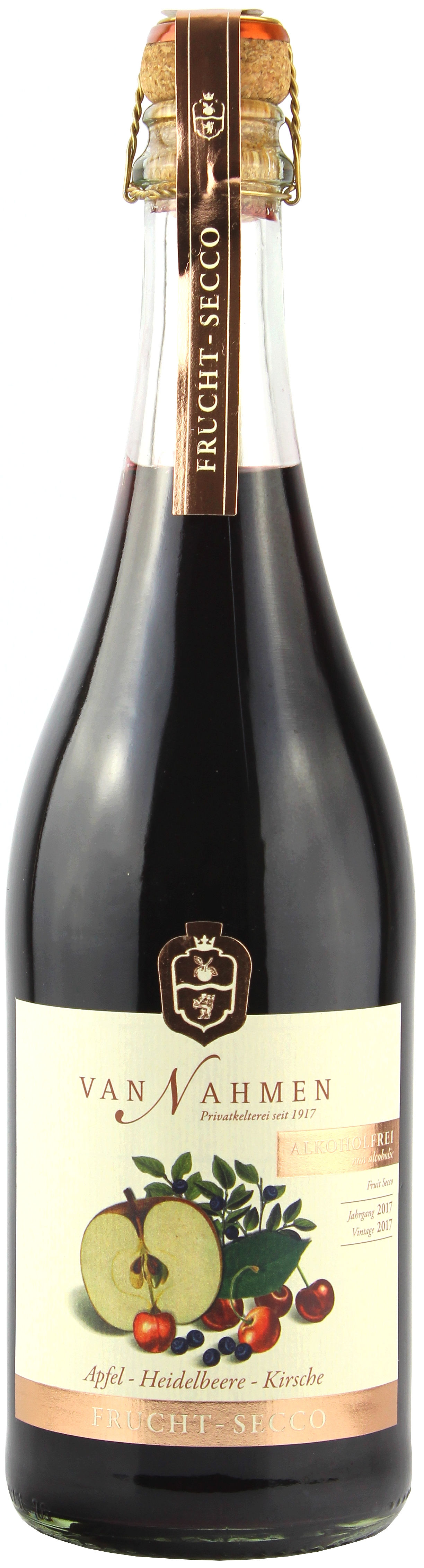 Fruchtsecco Apfel-Heidelbeere-Kirsche, ohne Alkohol