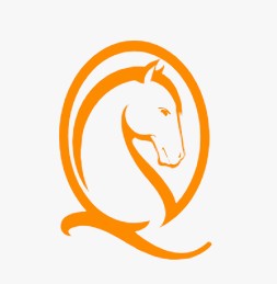 Logo eines Pferdes in Orange - Vorderansicht