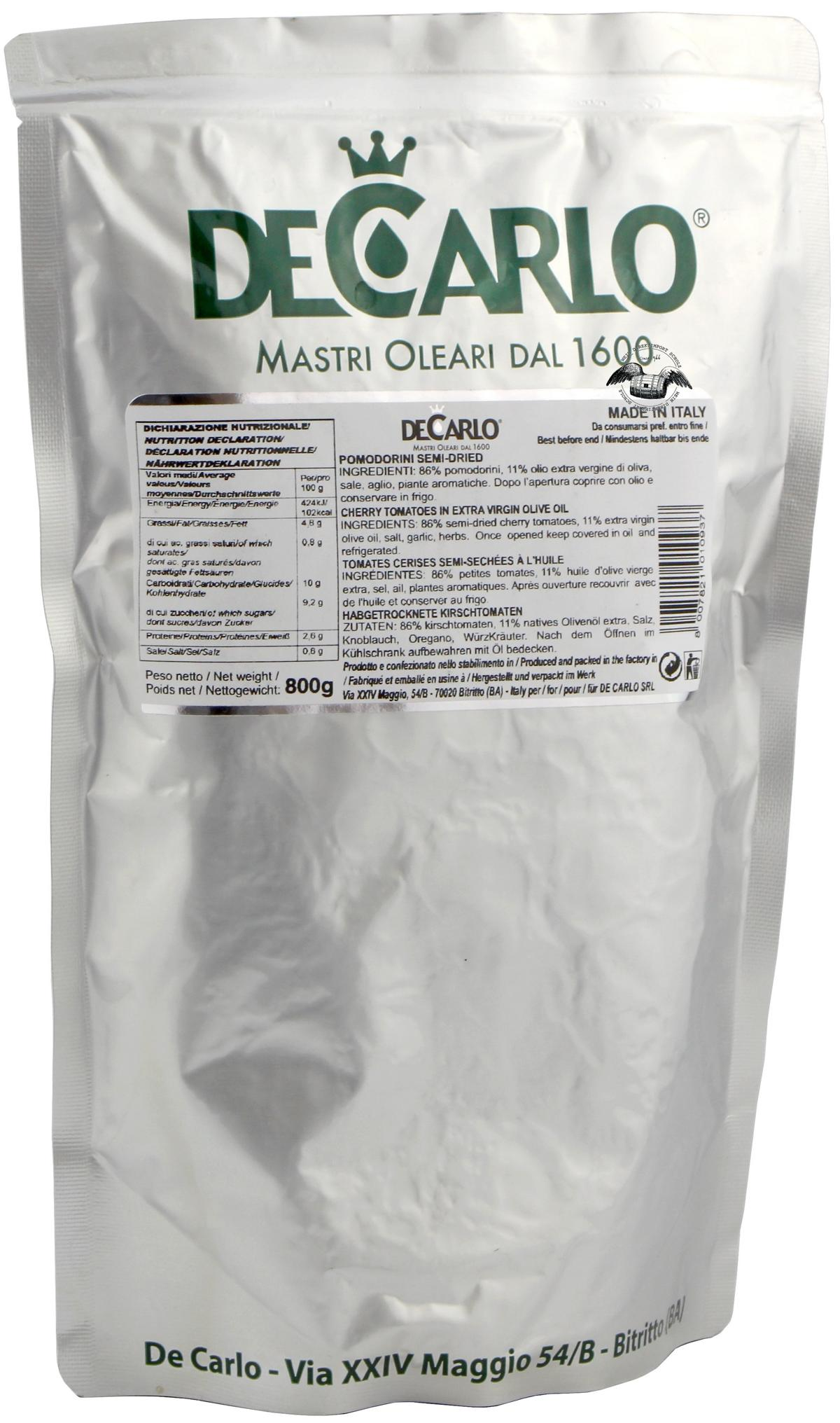 Pomodorini, halbgetrocknete Kirschtomaten in Olivenöl, Beutel 800 g