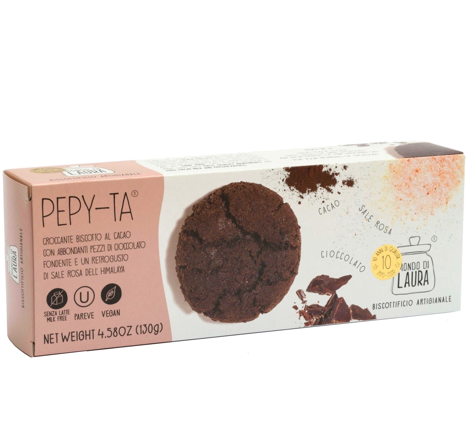 PEPY-TA, mit dunkler Schokolade & rosa Himalayasalz 130 g