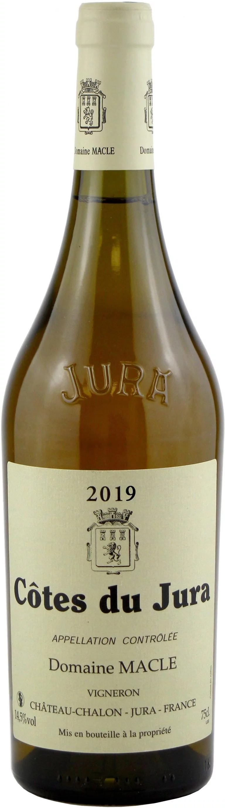 2019 Côtes de Jura Blanc Cuvée Chardonnay & Savagnin von Domaine E. & J. Macle in Weiß - Vorderansicht mit Artikelnummer 10017400