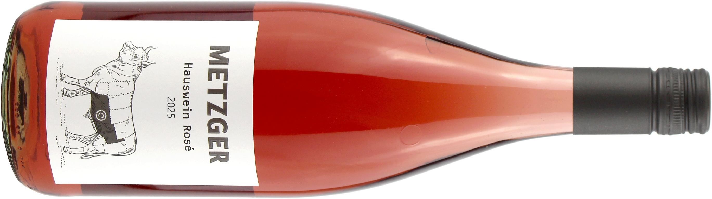 2025 Hauswein Rosé Literflasche von Weingut Uli Metzger in Rosé - Vorderansicht