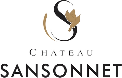 Chateau Sansonnet Logo in Schwarz und Gold - Frontansicht