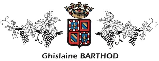 Ghislaine BARTHOD Logo mit Wappen und Weinreben - Frontansicht