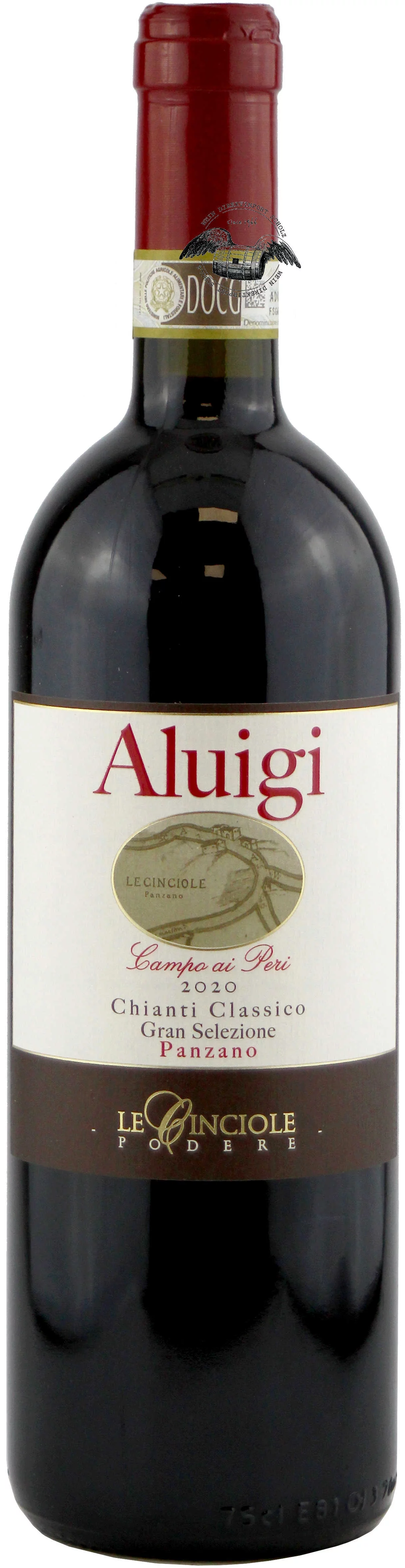 2020 Chianti Classico Gran Selecione Aluigi Weinflasche in Schwarz - Vorderansicht