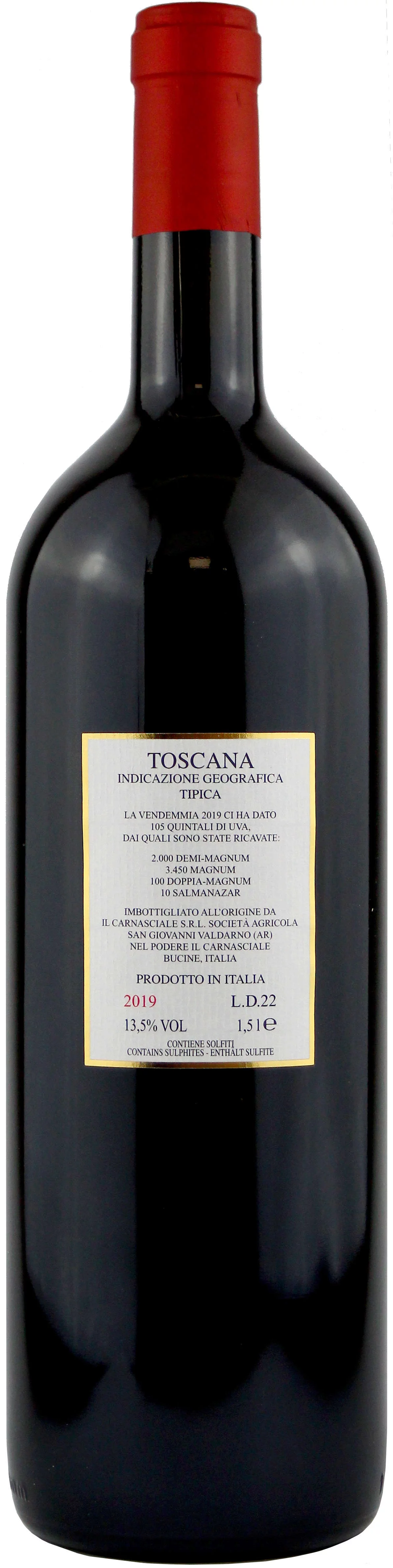 2019 'IL CABERLOT' Magnum Flasche in Rot - Vorderansicht
