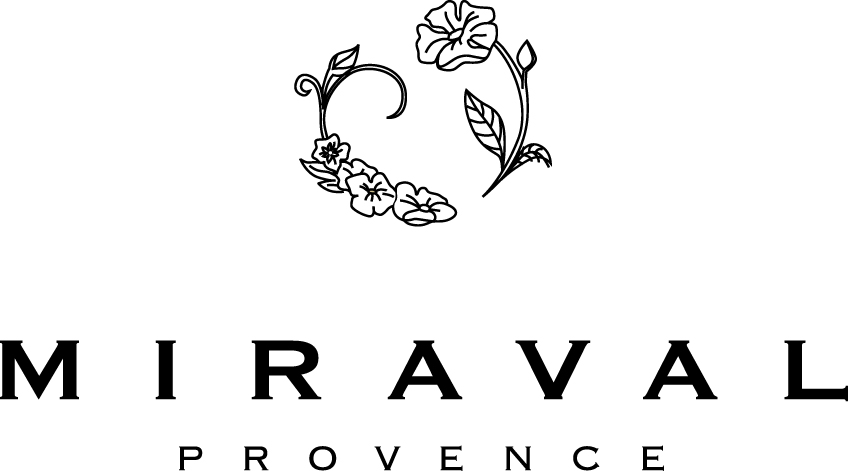 Miraval Logo Schwarz mit Blumenmotiv