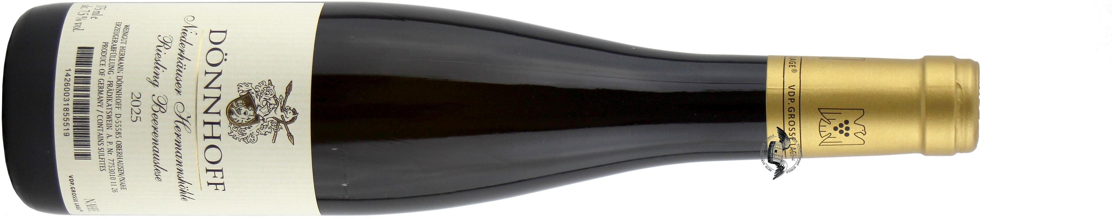 2025 Dönnhoff Riesling Beerenauslese Goldkapsel 375 ml Weißwein Vorderansicht