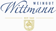Weingut Wittmann Logo in Blau und Gold - Vorderansicht