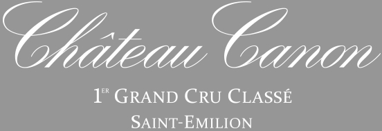 Château Canon 1er Grand Cru Classé Logo in Weiß - Frontansicht