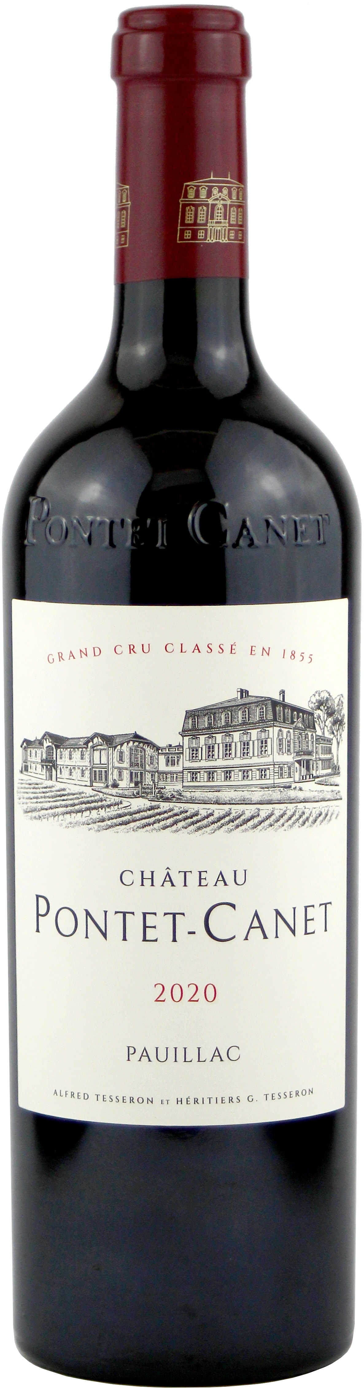 2020 Château Pontet Canet Rotweinflasche - Vorderansicht