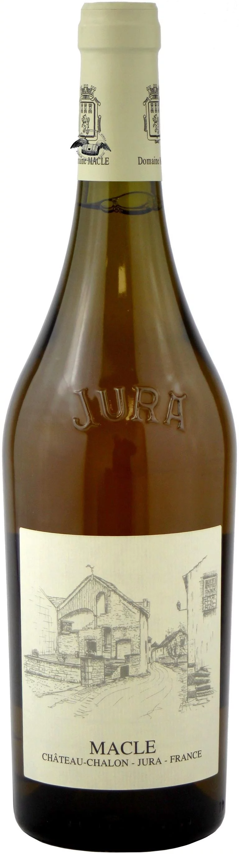 2019 Côtes de Jura Chardonnay Sous Voile Flasche Frontansicht E. & J. Macle
