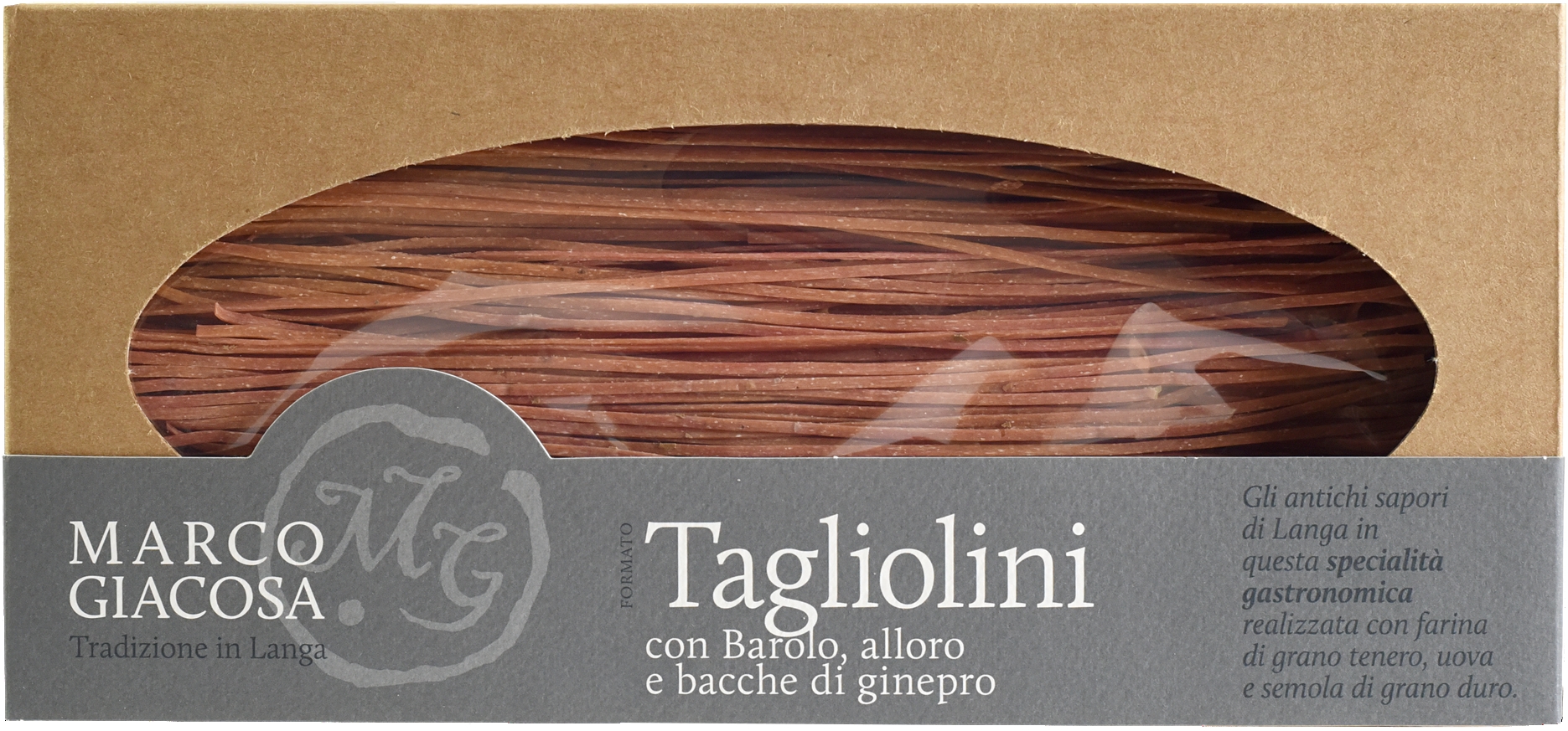 Tagliolini mit Barolo, Wacholder, Lorbeer, 250 g